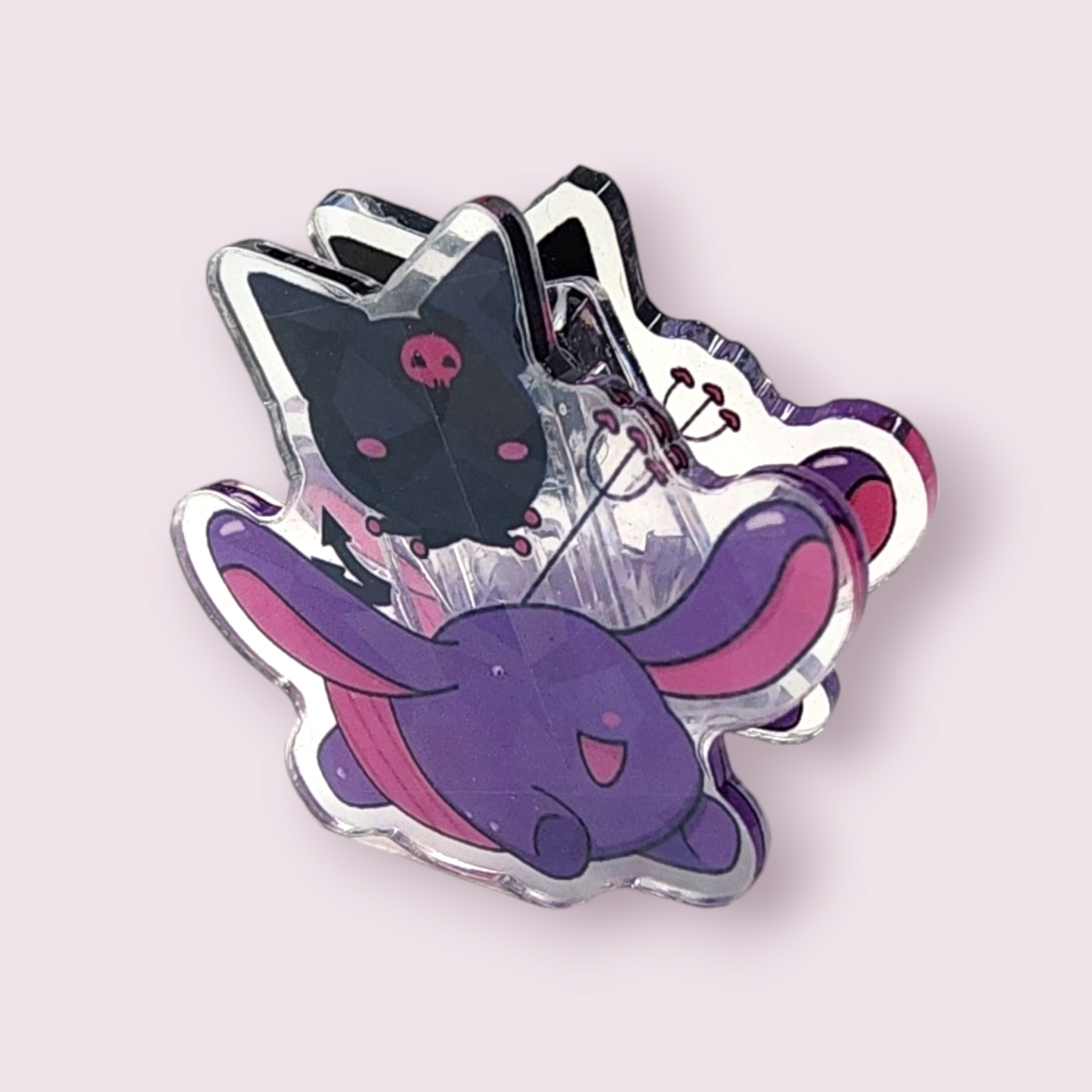 Kuromi & Baku Sparkle Acrylic Paper Clip