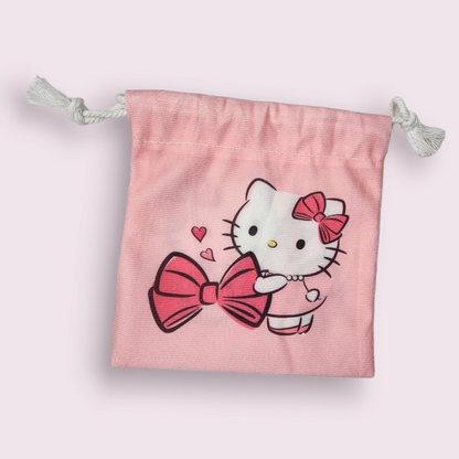 Small HK Bow Soft Drawstring Bag