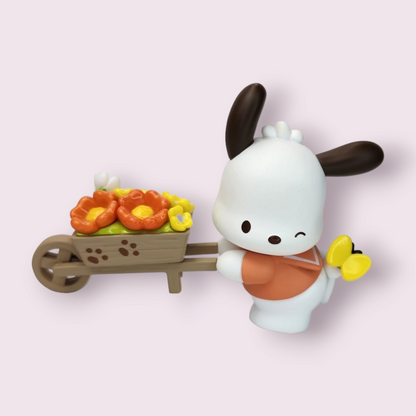 MINISO Pochacco Flower Wheelbarrow Figure