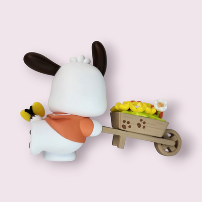 MINISO Pochacco Flower Wheelbarrow Figure