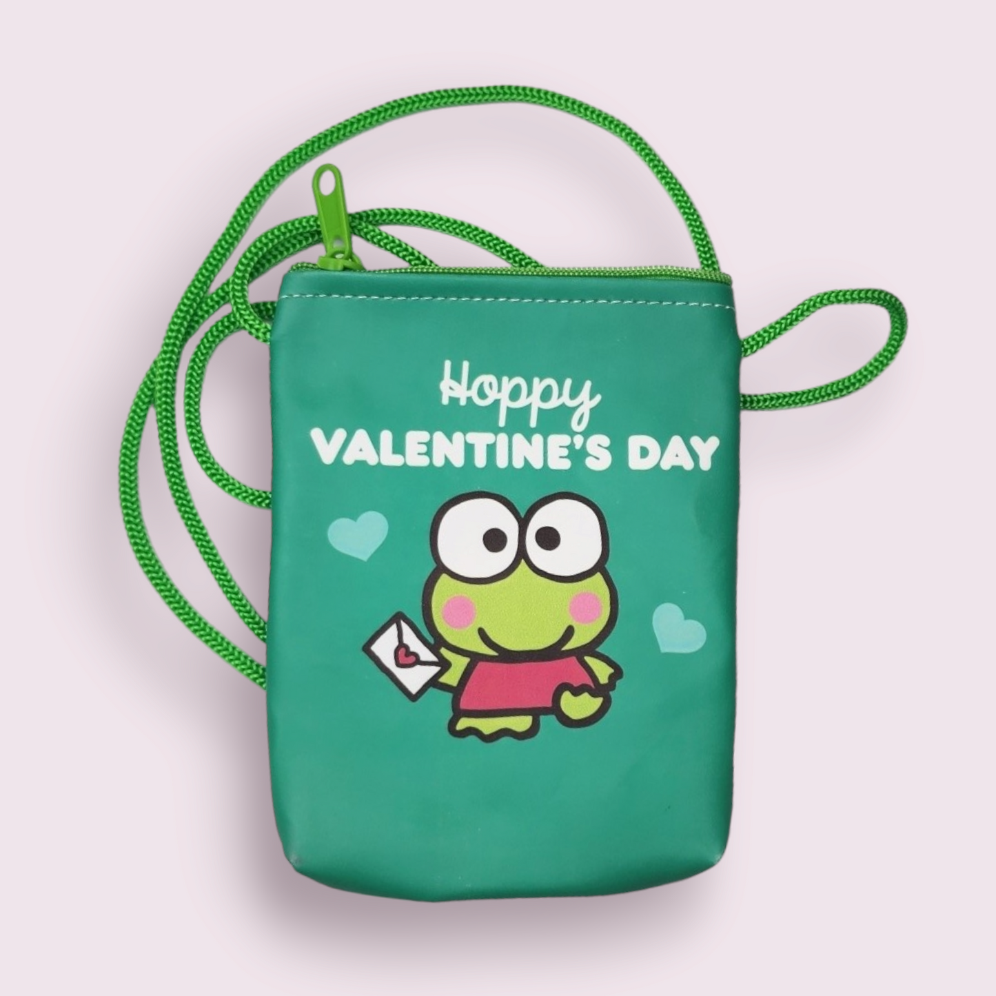 Keroppi Happy Valentine's Day Small Crossbody Pouch