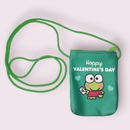 Keroppi Happy Valentine's Day Small Crossbody Pouch