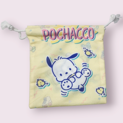 Small Pochacco Birds Soft Drawstring Bag