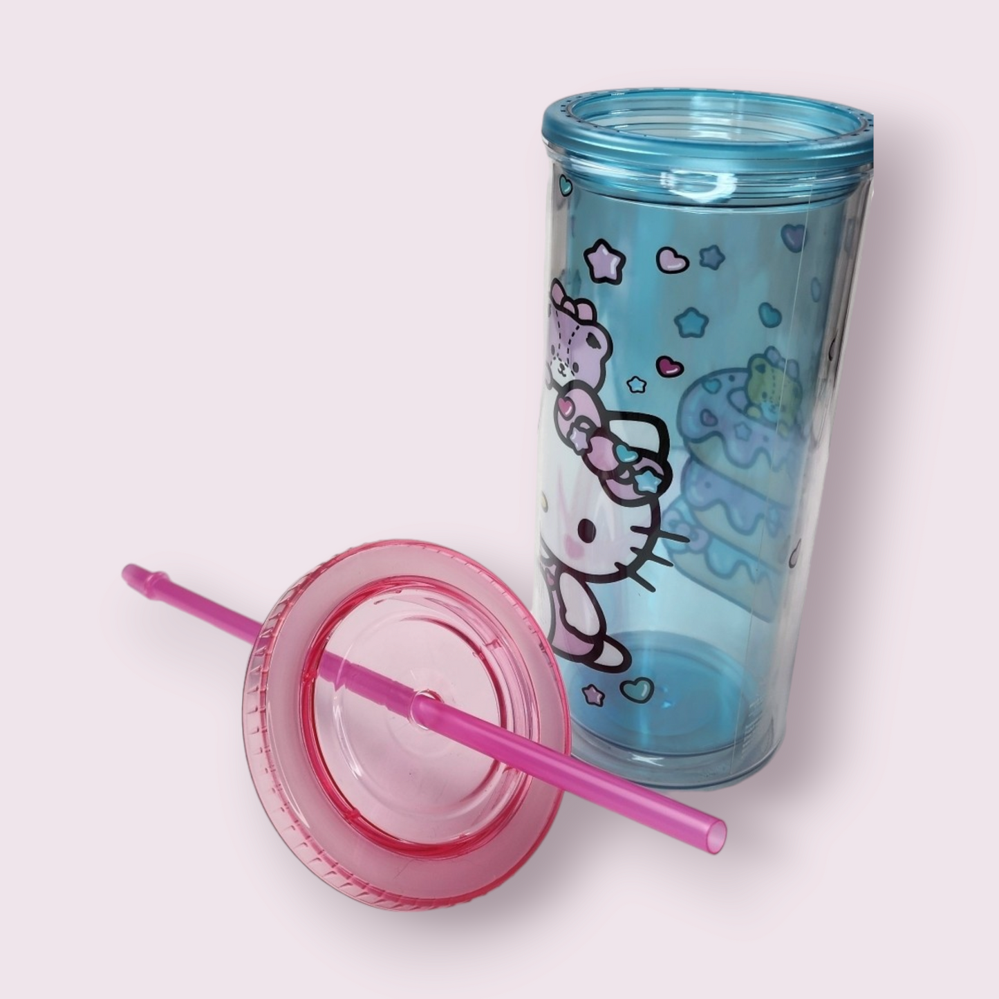 HK & Cake Plastic Straw Tumbler