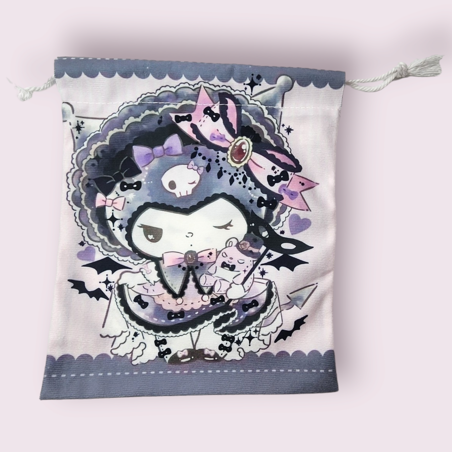 Small Lolita Kuromi Soft Drawstring Bag