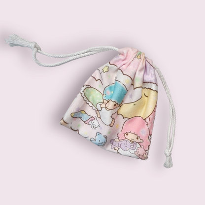 Small Little Twin Stars Soft Drawstring Bag