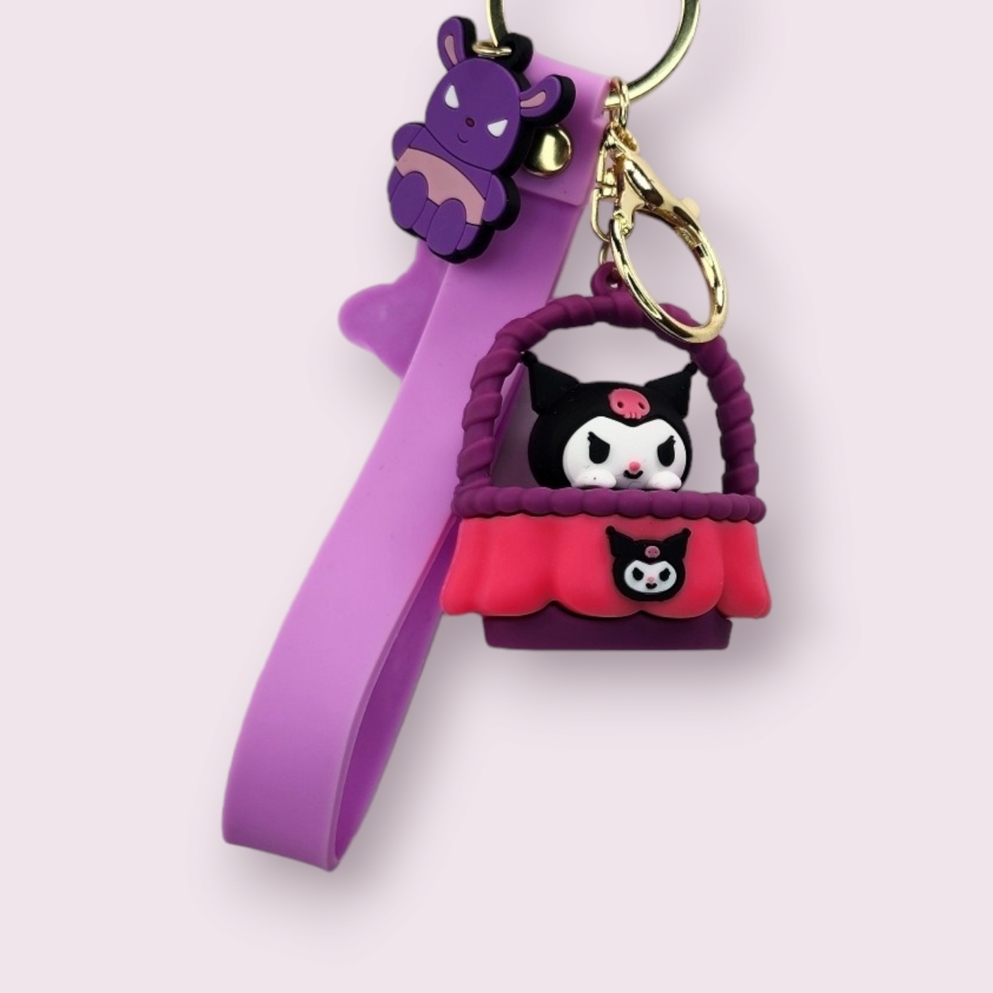 Kuromi Basket Silicone Keychain