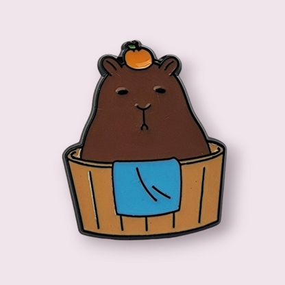 Capybara Bathtub Enamel Pin