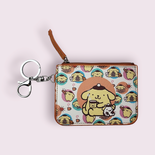 Pompompurin Drinking Tea Keychain Wallet