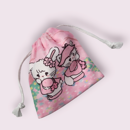 Mikko Illustrations Mousse & Cammy Soft Drawstring Bag