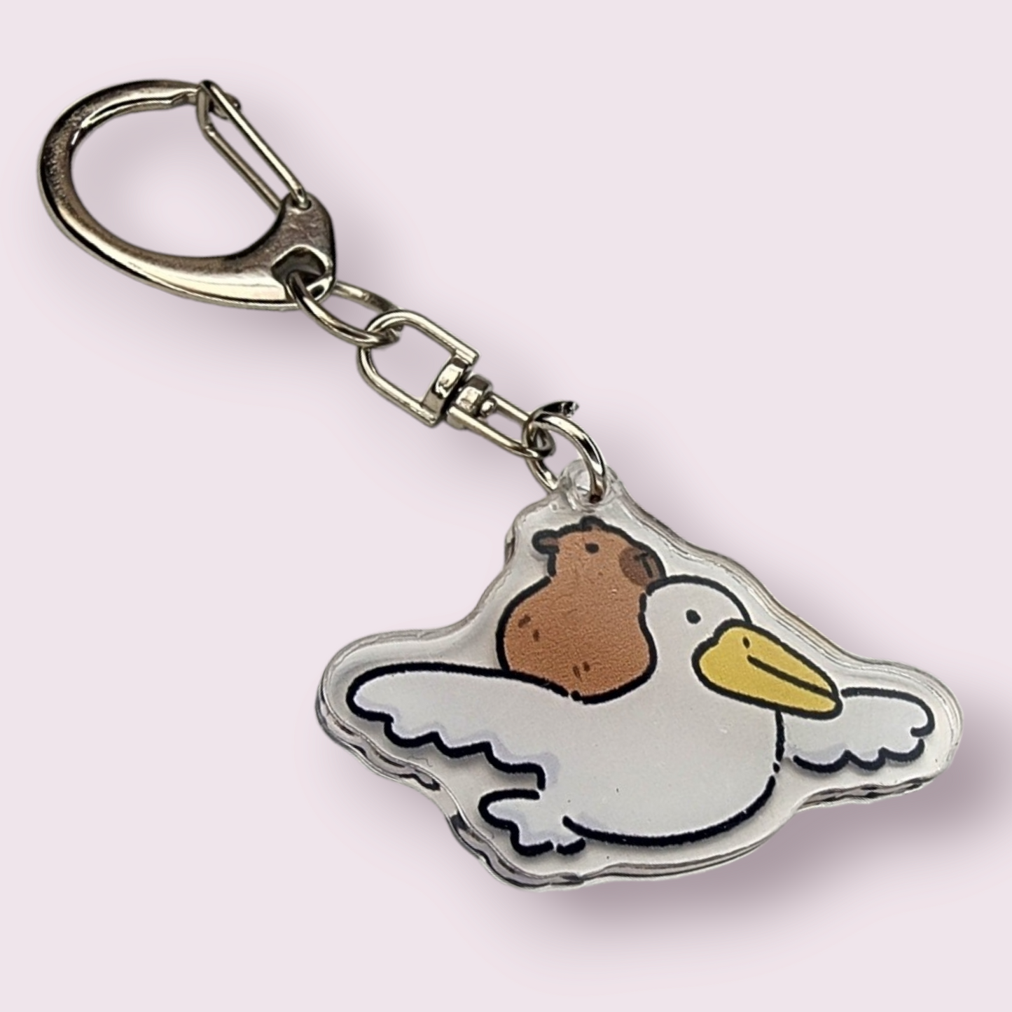 Capybara Flying Duck Acrylic Keychain