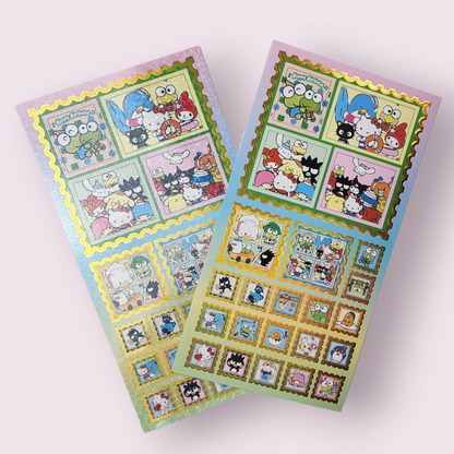 2pc Family Glitter Stamp Sticker Sheets