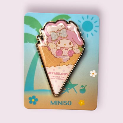 Miniso My Melody Ice Cream Cone Metal Pin