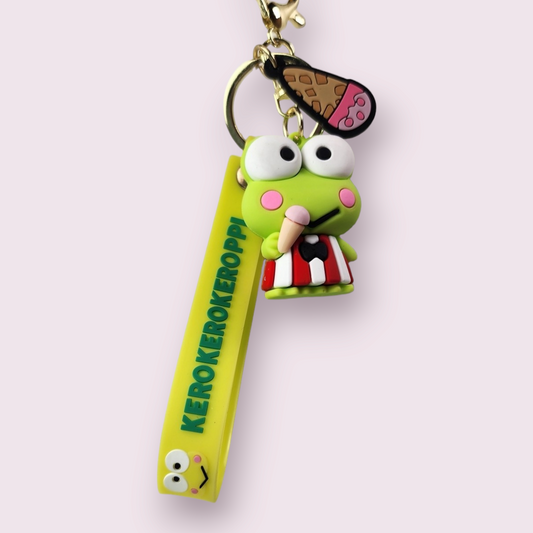 Keroppi Ice Cream Silicone Keychain