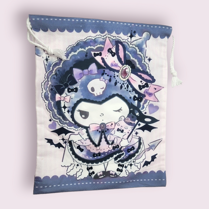 Small Lolita Kuromi Soft Drawstring Bag