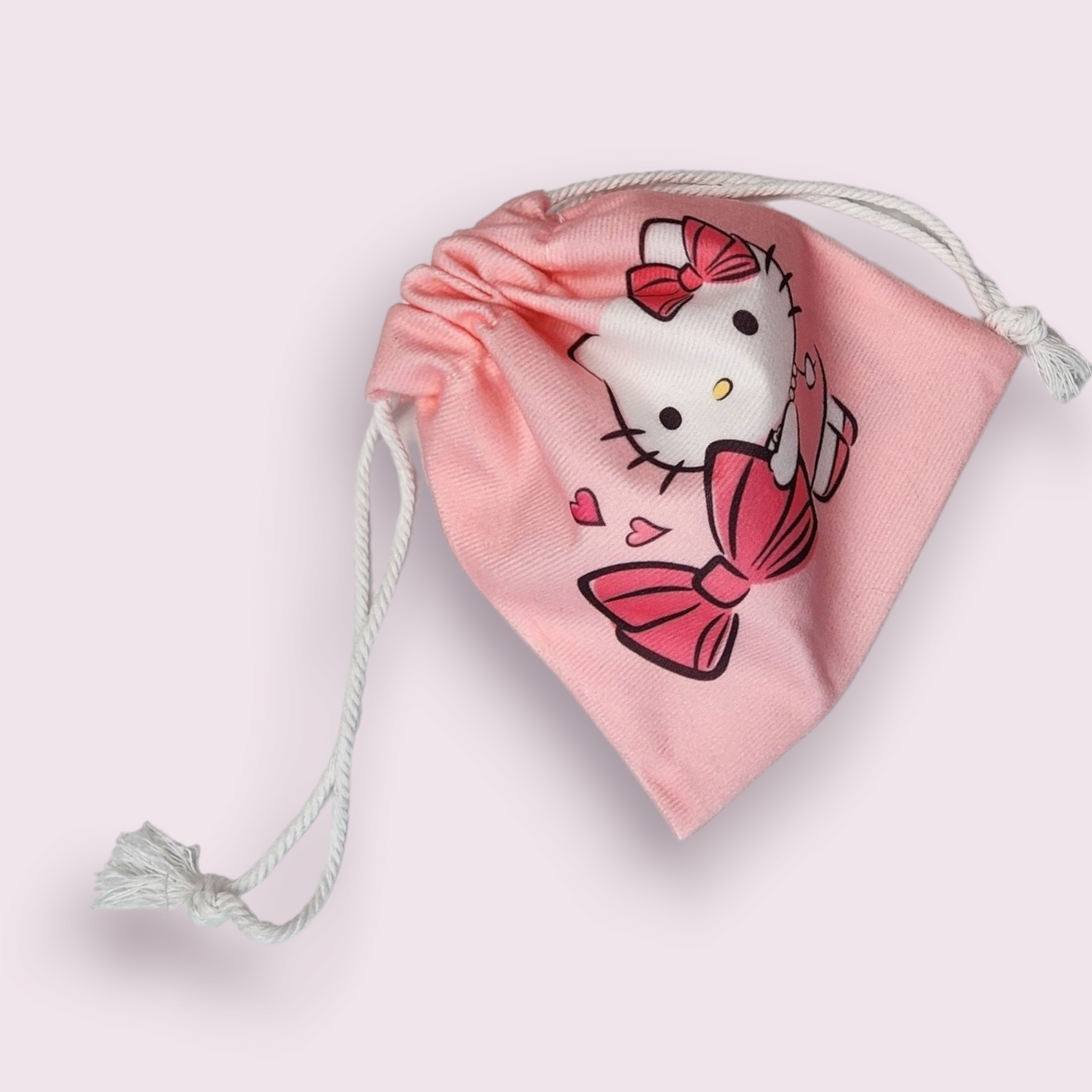 Small HK Bow Soft Drawstring Bag