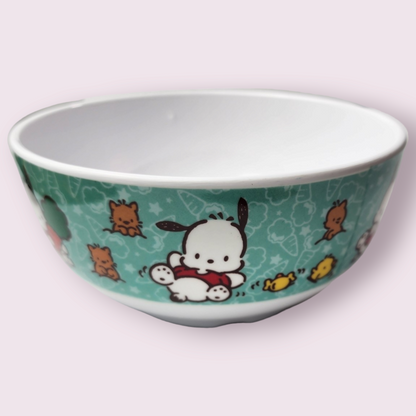 4pc Pochacco & Animals Dark Teal Plastic Dinnerware Plate and Cup Set