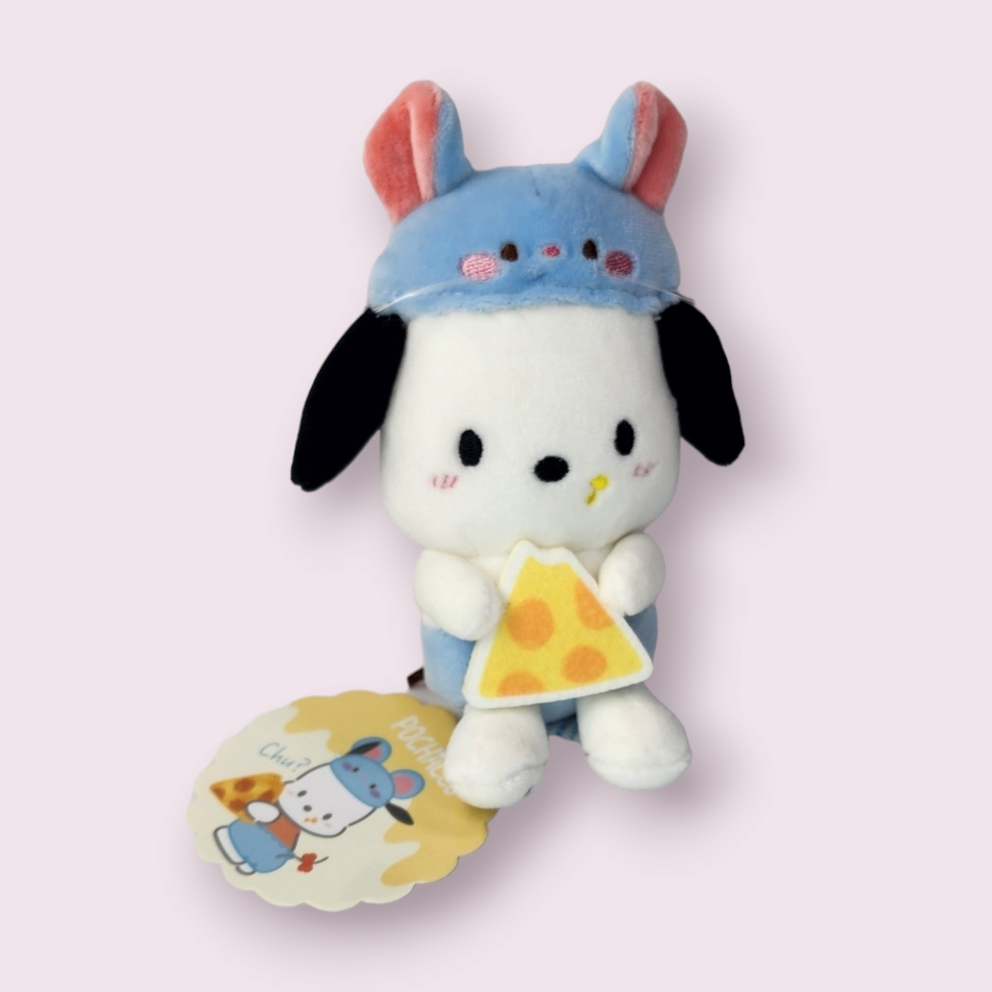 Pochacco Mouse Eating Cheese Keychain Plush (Japan)