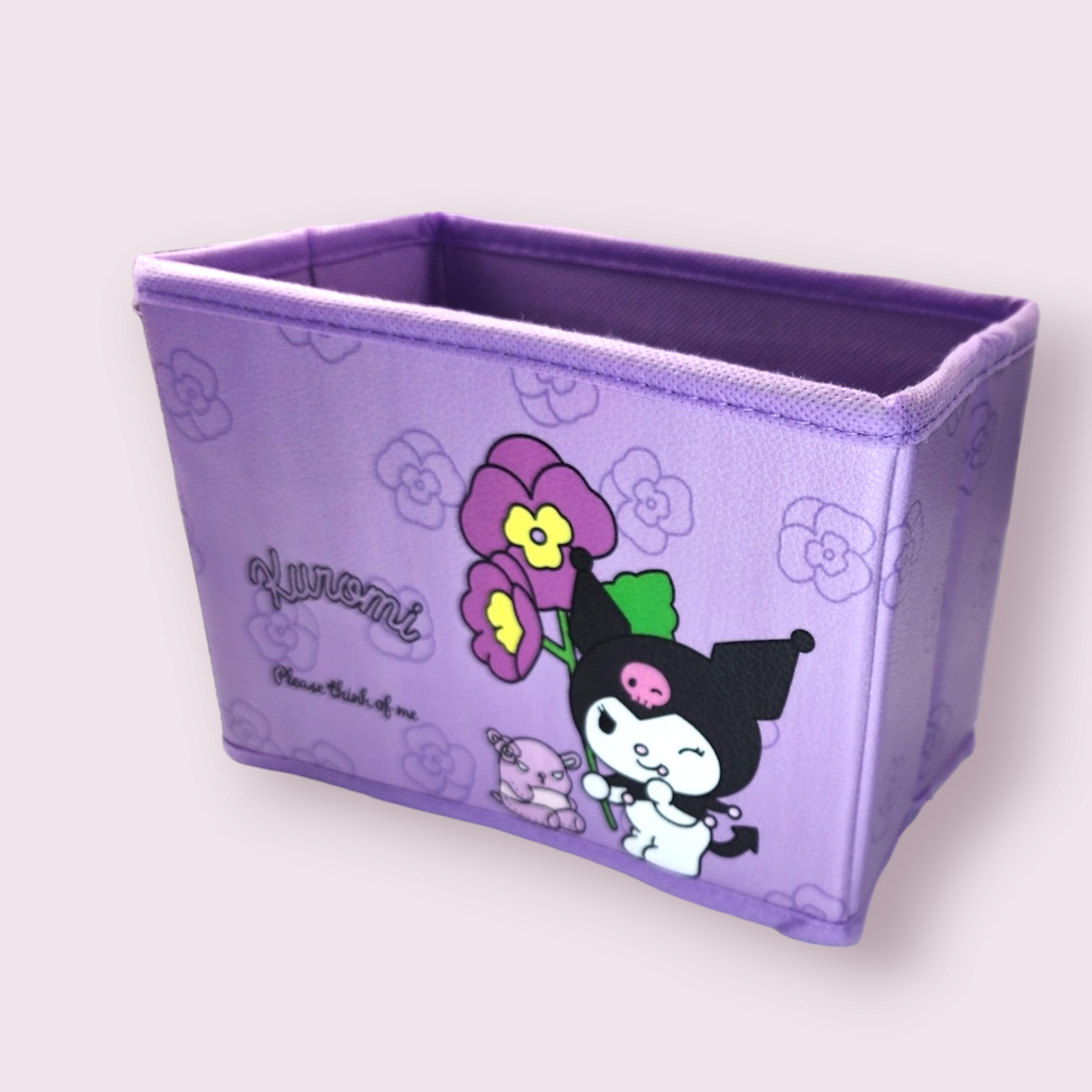 Kuromi Flower Fabric Desktop Storage Box