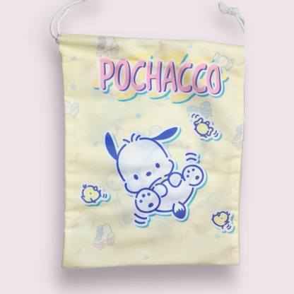 Large Pochacco Birds Soft Drawstring Bag