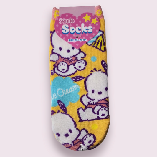 Pochacco Ice Cream Yellow-Orange Ankle Socks