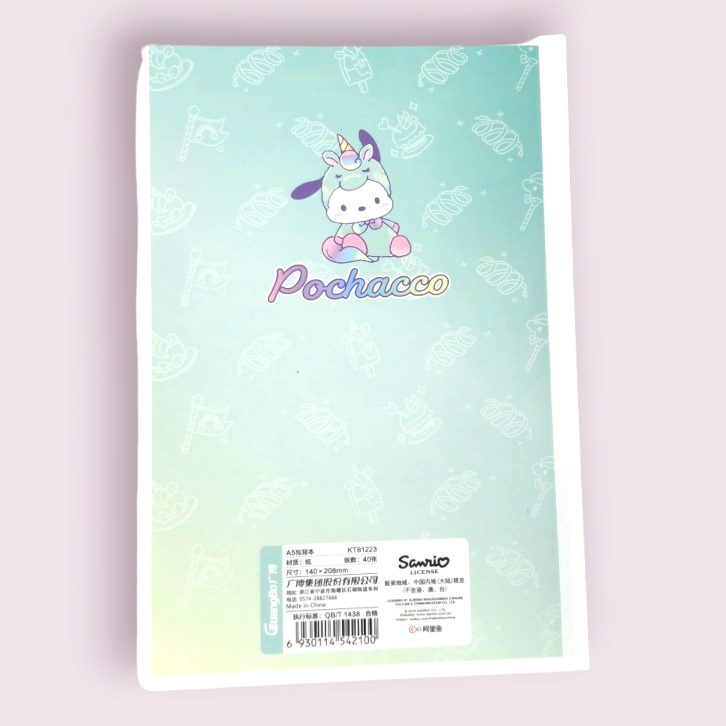 Pochacco A4 Holographic Cover Unicorn Notebook