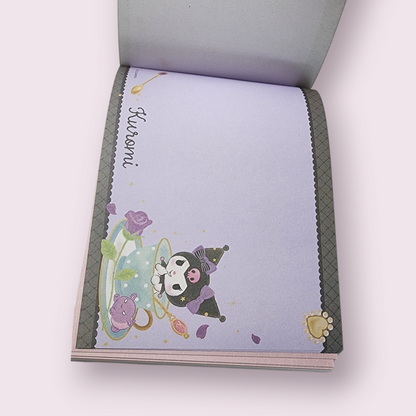 Kuromi Teacup Memo Notepad with Colorful Pages