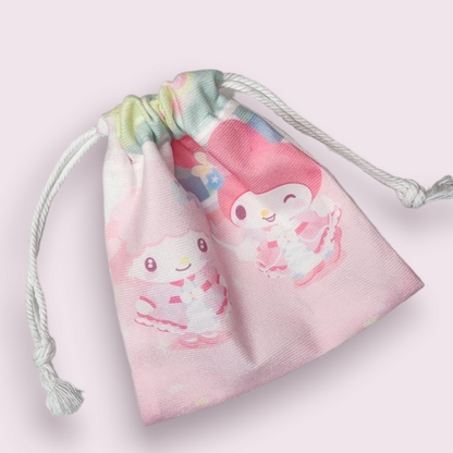 Small My Melody & Sweet Piano Soft Drawstring Bag