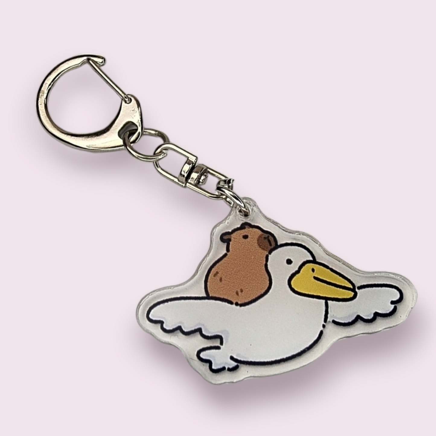 Capybara Flying Duck Acrylic Keychain