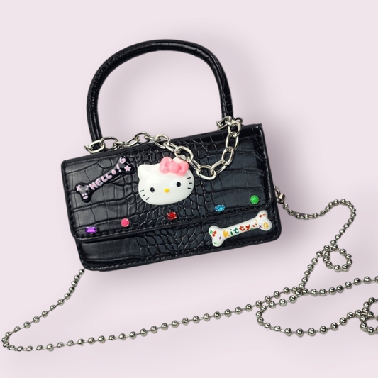 MoonCat HK Black Chain Mini Crossbody Purse