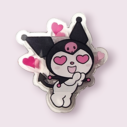 Kuromi Heart Eyes Acrylic Paper Clip