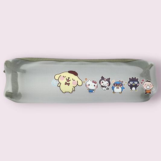 Family Cylindrical Mesh Pencil Pouch