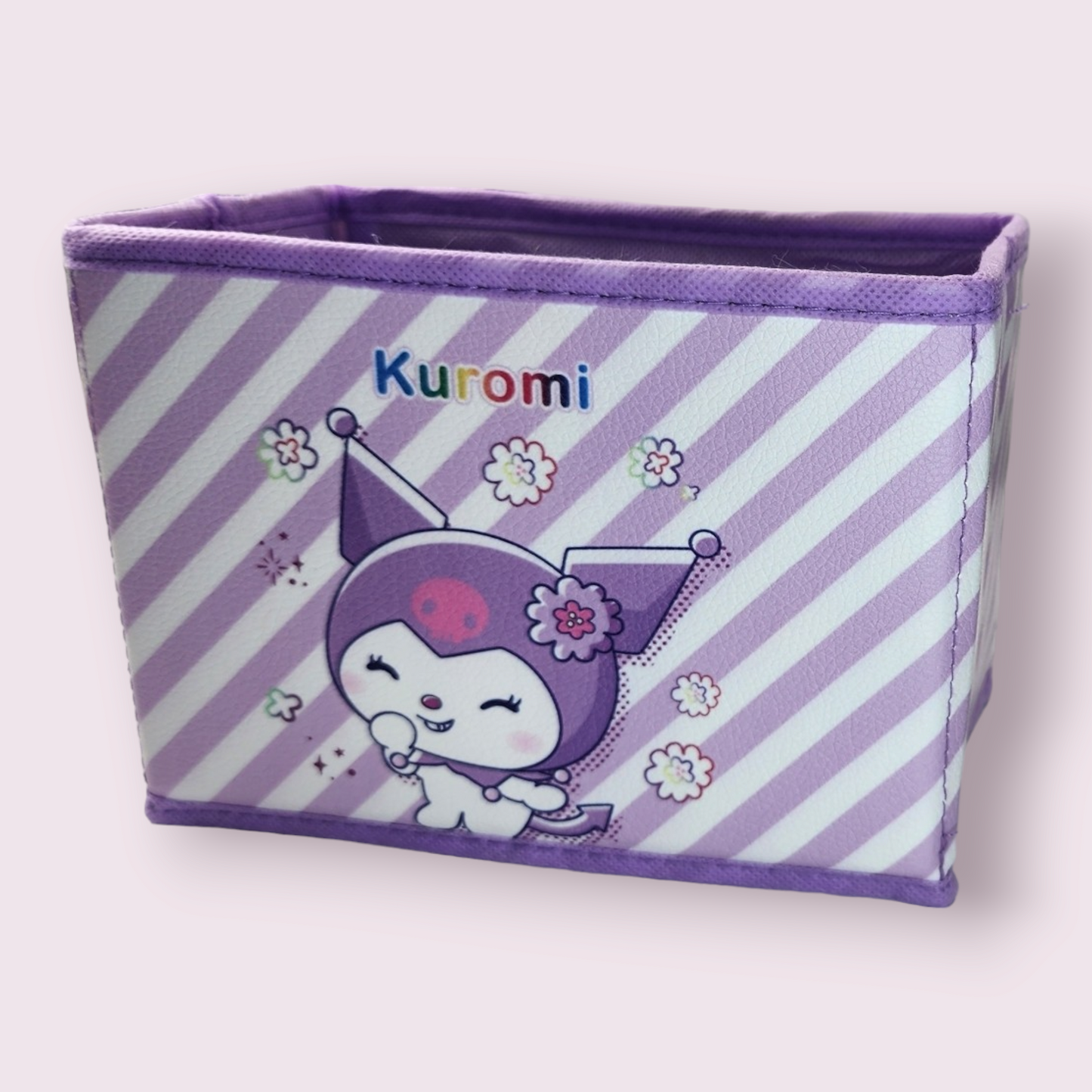 Kuromi Stripe Fabric Desktop Storage Box