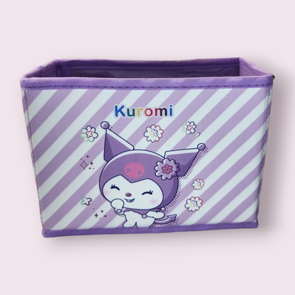 Kuromi Stripe Fabric Desktop Storage Box