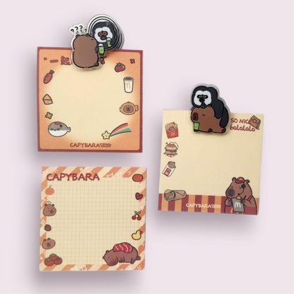 9pc Fast Food Capybara Stationary Bundle