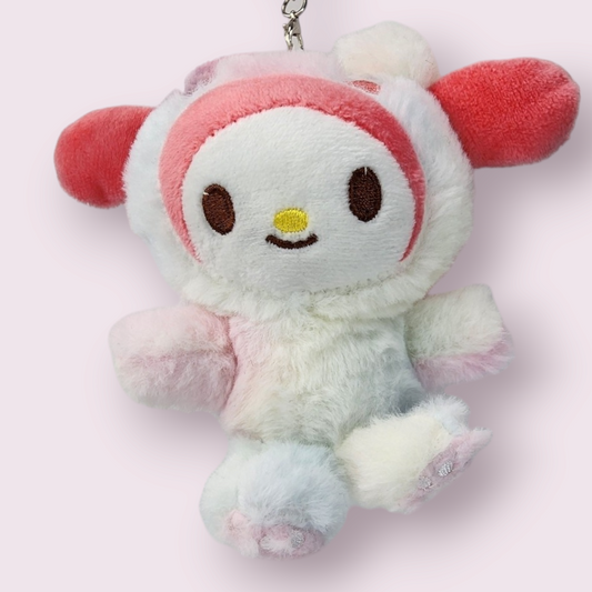 Panda My Melody Plush Keychain