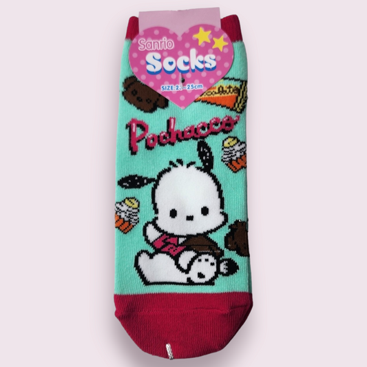 Pochacco Chocolate Teal Ankle Socks