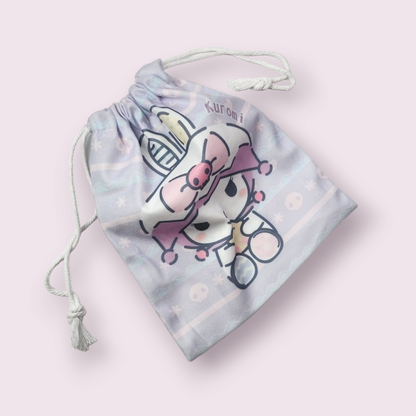 Small Kuromi Easter Bunny Soft Drawstring Bag