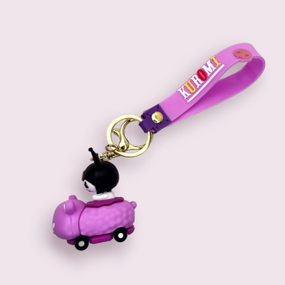 Car Baku & Kuromi Silicone Keychain