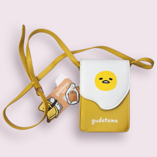 Gudetama Lazy Egg x Ao Wei La Rectangle Crossbody Purse Bag