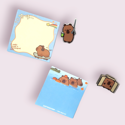 10pc Capybara Stationary Bundle w/ Lucky Charm