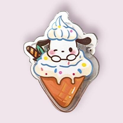 Pochacco Ice Cream Cone Acrylic Paper Clip