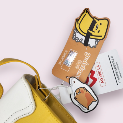 Gudetama Lazy Egg x Ao Wei La Rectangle Crossbody Purse Bag