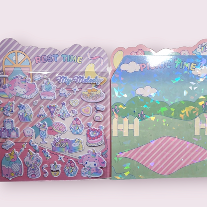 My Melody Unicorn Puffy Sticker Sparkle Sticker Book