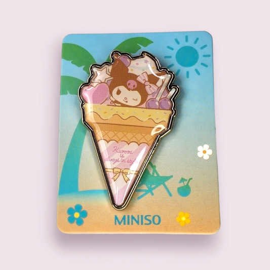 Miniso Kuromi Ice Cream Cone Metal Pin