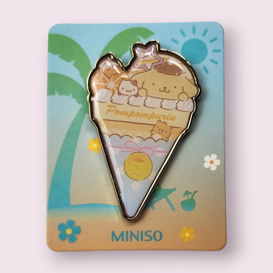 Miniso Pompompurin Ice Cream Cone Metal Pin