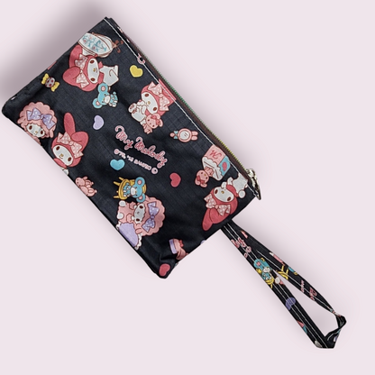 My Melody & Piano Double Compartment Rainbow Zipper Pouch