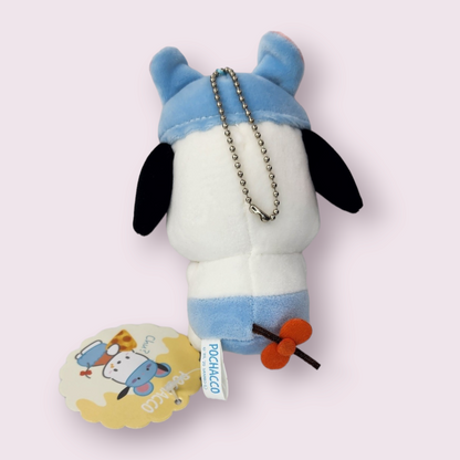 Pochacco Mouse Eating Cheese Keychain Plush (Japan)