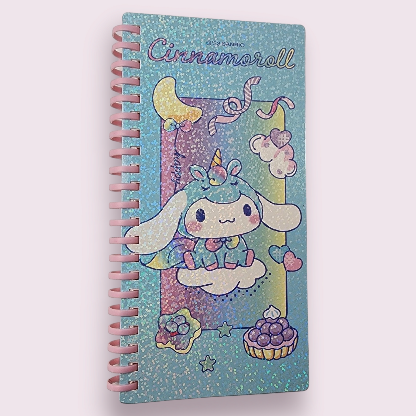 Cinnamoroll Unicorn Grid Soft Spiral Sparkle Notebook and Stickers