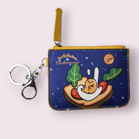 Gudetama Lazy Egg Sandwich Blue Keychain Wallet